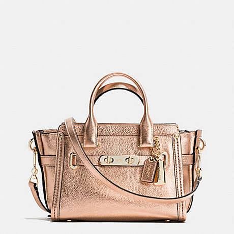 COACH COACH SWAGGER 20 IN METALLIC PEBBLE LEATHER - LIGHT GOLD/ROSE GOLD - f35990