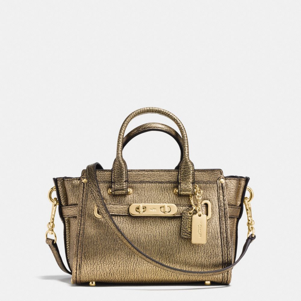 COACH SWAGGER 20 IN METALLIC PEBBLE LEATHER - COACH f35990 - LIGHT GOLD/GOLD