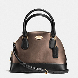 COACH MINI CORA DOMED SATCHEL IN BICOLOR METALLIC CROSSGRAIN LEATHER - IME8Y - F36054