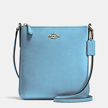COACH NORTH/SOUTH CROSSBODY IN CROSSGRAIN LEATHER - IMITATION GOLD/BLUEJAY - f36063