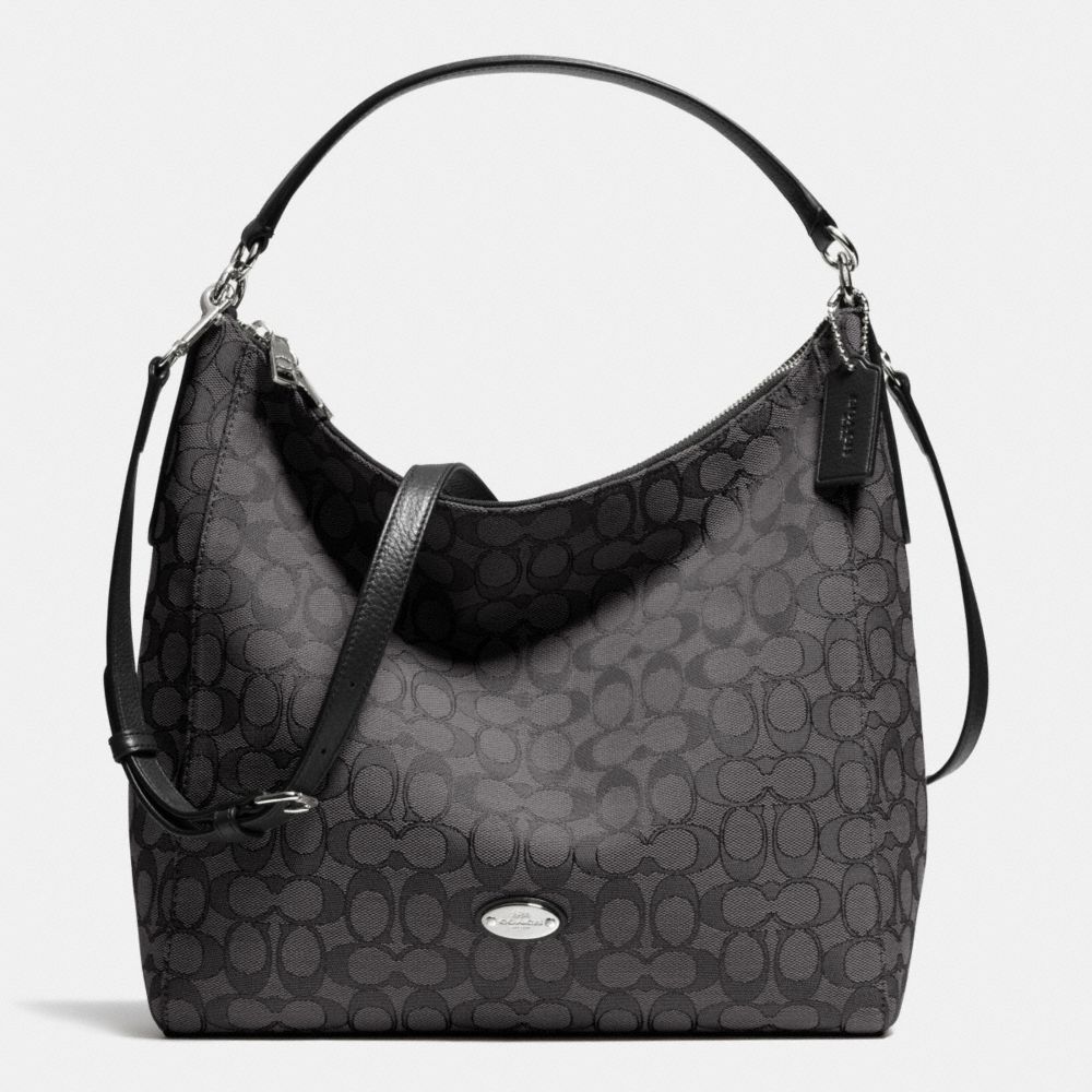 CELESTE CONVERTIBLE HOBO IN SIGNATURE - COACH f36183 - SILVER/BLACK SMOKE/BLACK