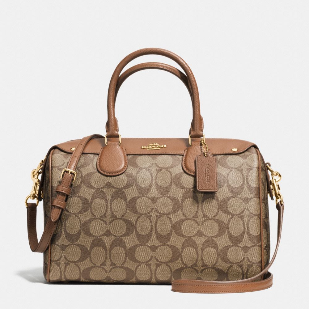 COACH BENNETT SATCHEL IN SIGNATURE - IMITATION GOLD/KHAKI/SADDLE - F36187