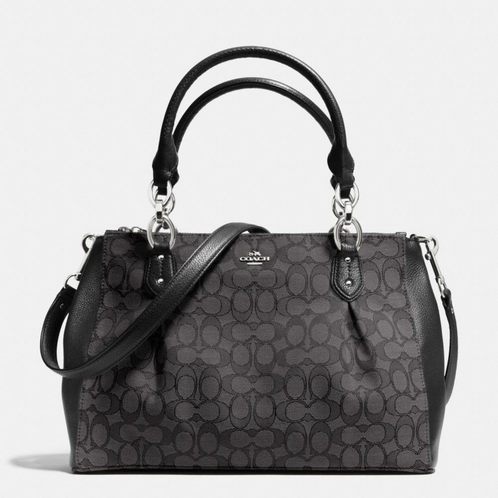 COACH COLETTE CARRYALL IN SIGNATURE - SILVER/BLACK SMOKE/BLACK - F36200