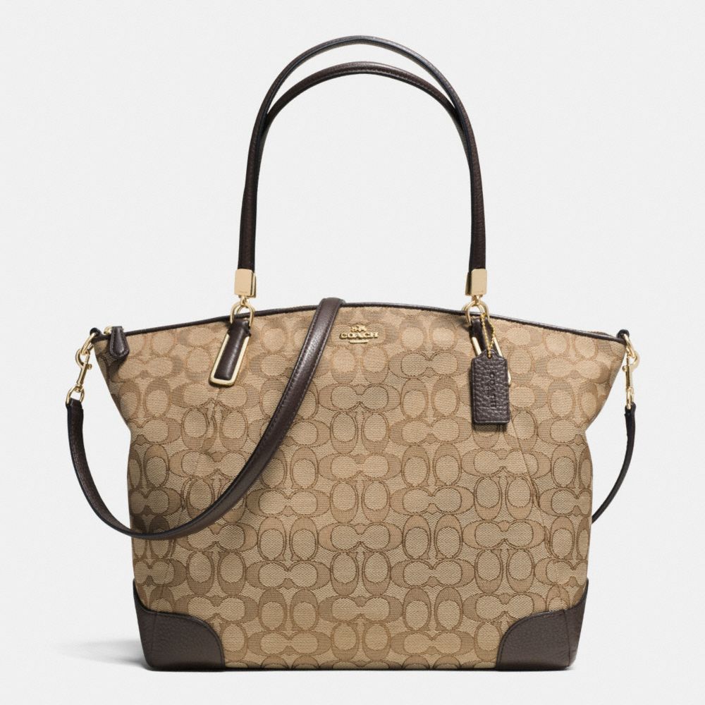 COACH KELSEY SATCHEL IN SIGNATURE - LIGHT GOLD/KHAKI/BROWN - F36220