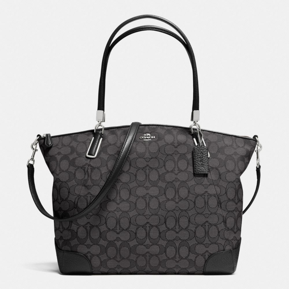 COACH KELSEY SATCHEL IN SIGNATURE - SILVER/BLACK SMOKE/BLACK - F36220