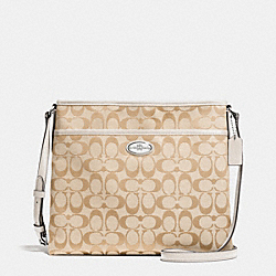 COACH FILE BAG IN SIGNATURE - SILVER/LIGHT KHAKI/CHALK - F36378