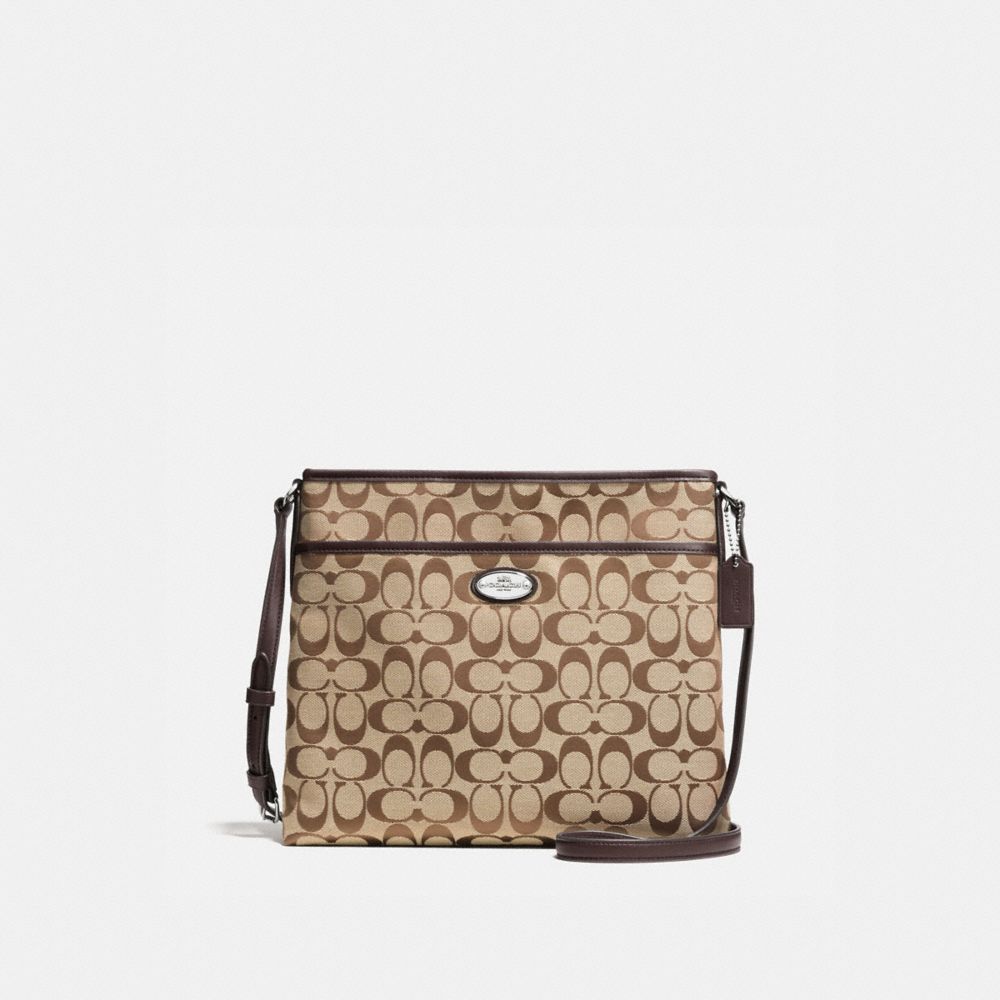 FILE BAG IN SIGNATURE - COACH f36378 - SILVER/KHAKI/MAHOGANY