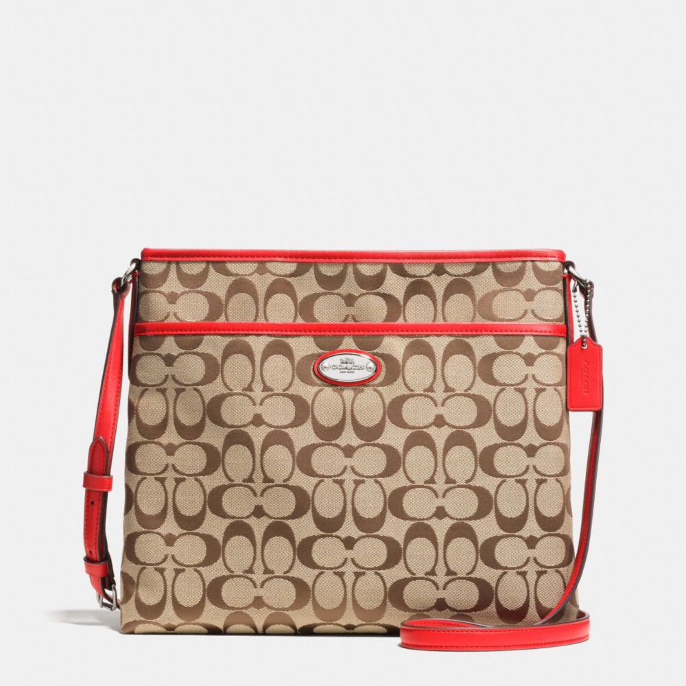 COACH FILE BAG IN SIGNATURE - SILVER/KHAKI/CARDINAL - F36378