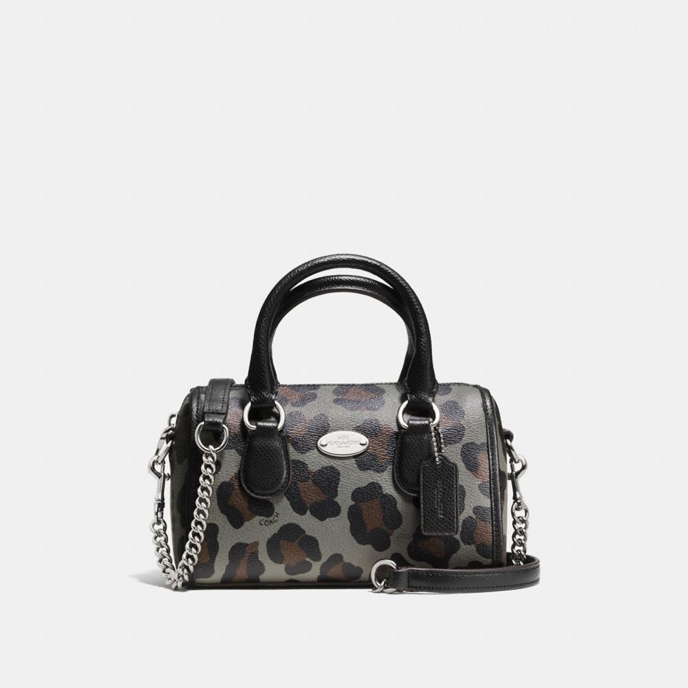 COACH BABY BENNETT SATCHEL IN OCELOT PRINT LEATHER - SILVER/GREY MULTI - F36449