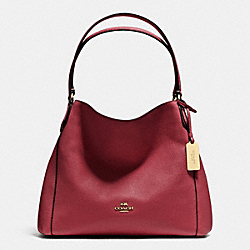COACH EDIE SHOULDER BAG 31 IN PEBBLE LEATHER - LIGHT GOLD/BLACK CHERRY - F36464