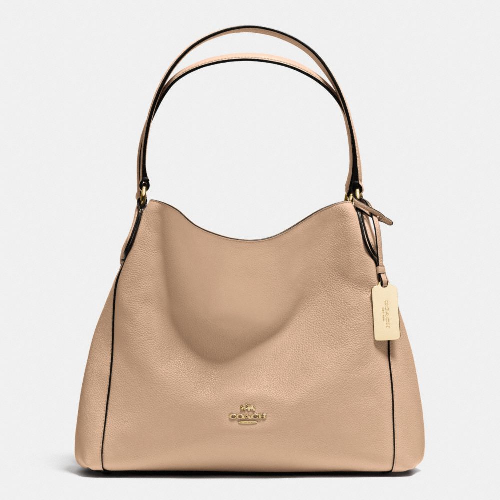 EDIE SHOULDER BAG 31 IN REFINED PEBBLE LEATHER - COACH f36464 -  LIGHT GOLD/BEECHWOOD