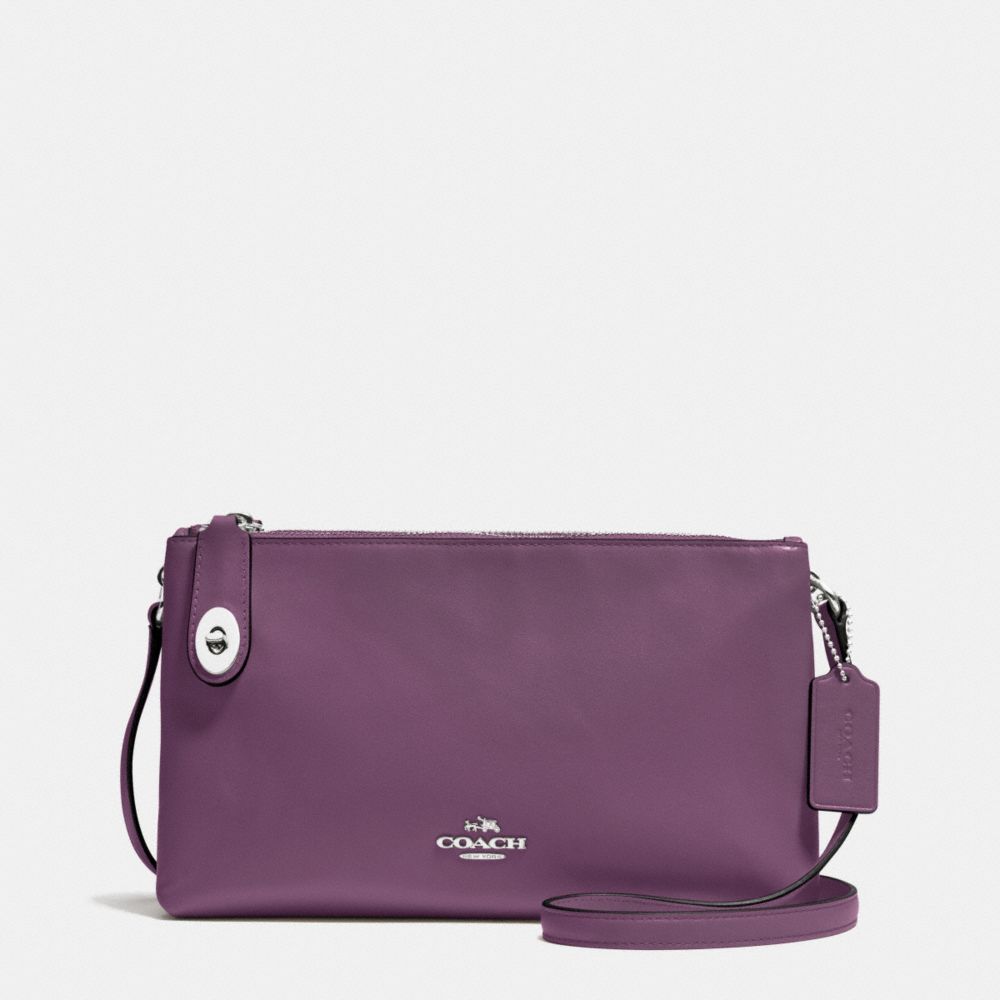 CROSBY CROSSBODY IN CALF LEATHER - COACH f36552 -  SILVER/EGGPLANT