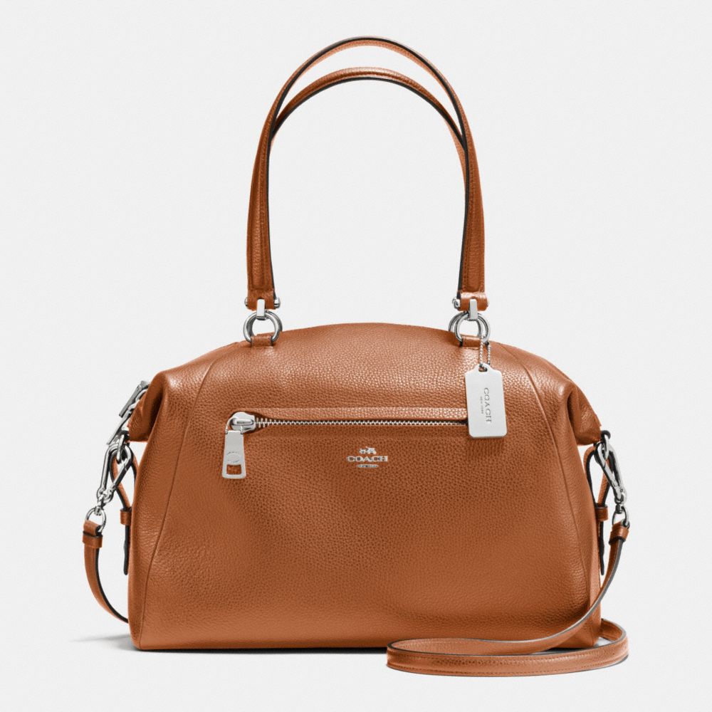 COACH LARGE PRAIRIE SATCHEL IN PEBBLE LEATHER - SILVER/SADDLE - F36560