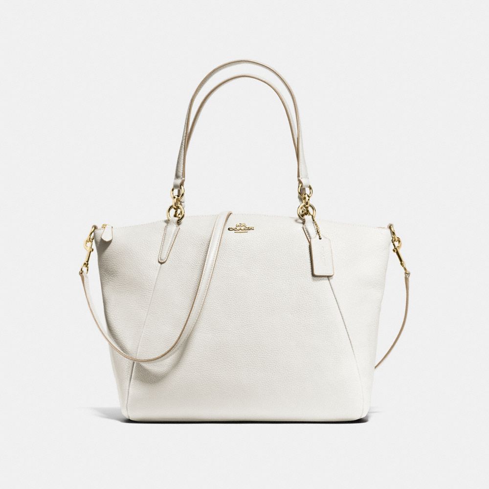 KELSEY SATCHEL IN PEBBLE LEATHER - COACH f36591 - IMITATION  GOLD/CHALK