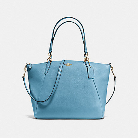 COACH KELSEY SATCHEL IN PEBBLE LEATHER - IMITATION GOLD/BLUEJAY - f36591