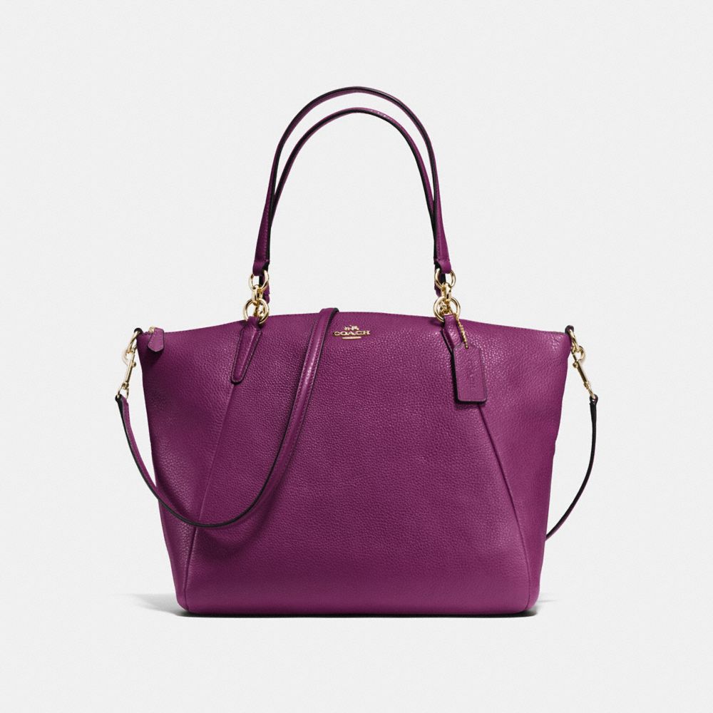 KELSEY SATCHEL IN PEBBLE LEATHER - COACH f36591 - IMITATION GOLD/PLUM