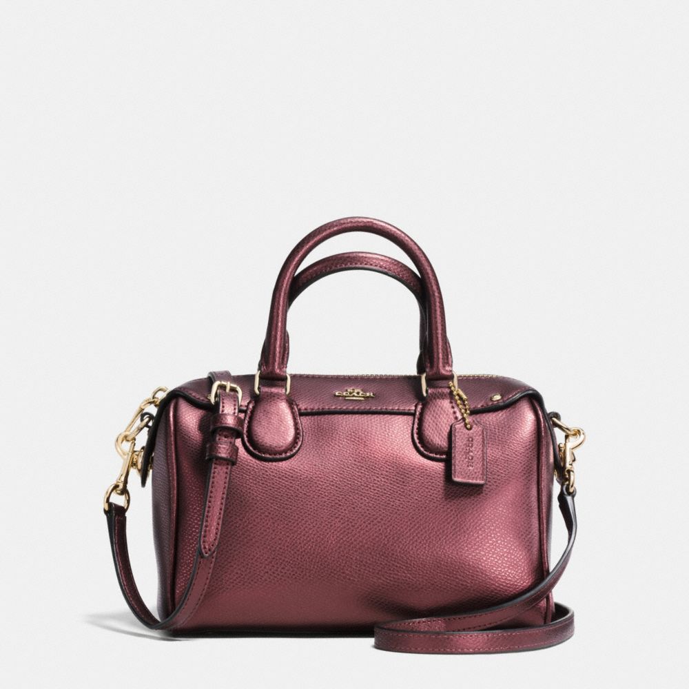 COACH BABY BENNETT SATCHEL IN CROSSGRAIN LEATHER - IMITATION GOLD/METALLIC CHERRY - F36592