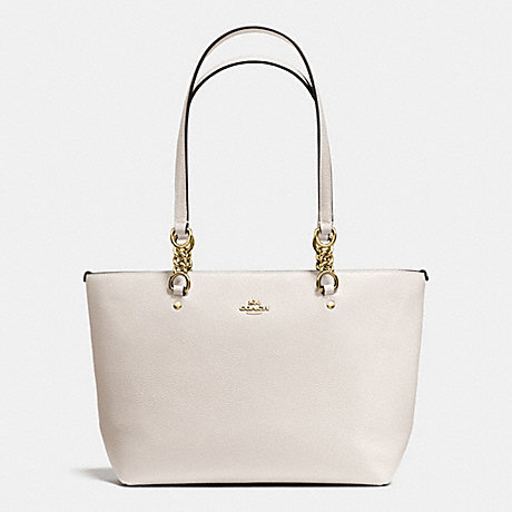 COACH SOPHIA SMALL TOTE IN POLISHED PEBBLE LEATHER - LIGHT GOLD/CHALK - f36604