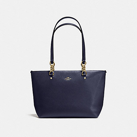 COACH SOPHIA SMALL TOTE IN POLISHED PEBBLE LEATHER - LIGHT GOLD/NAVY - f36604