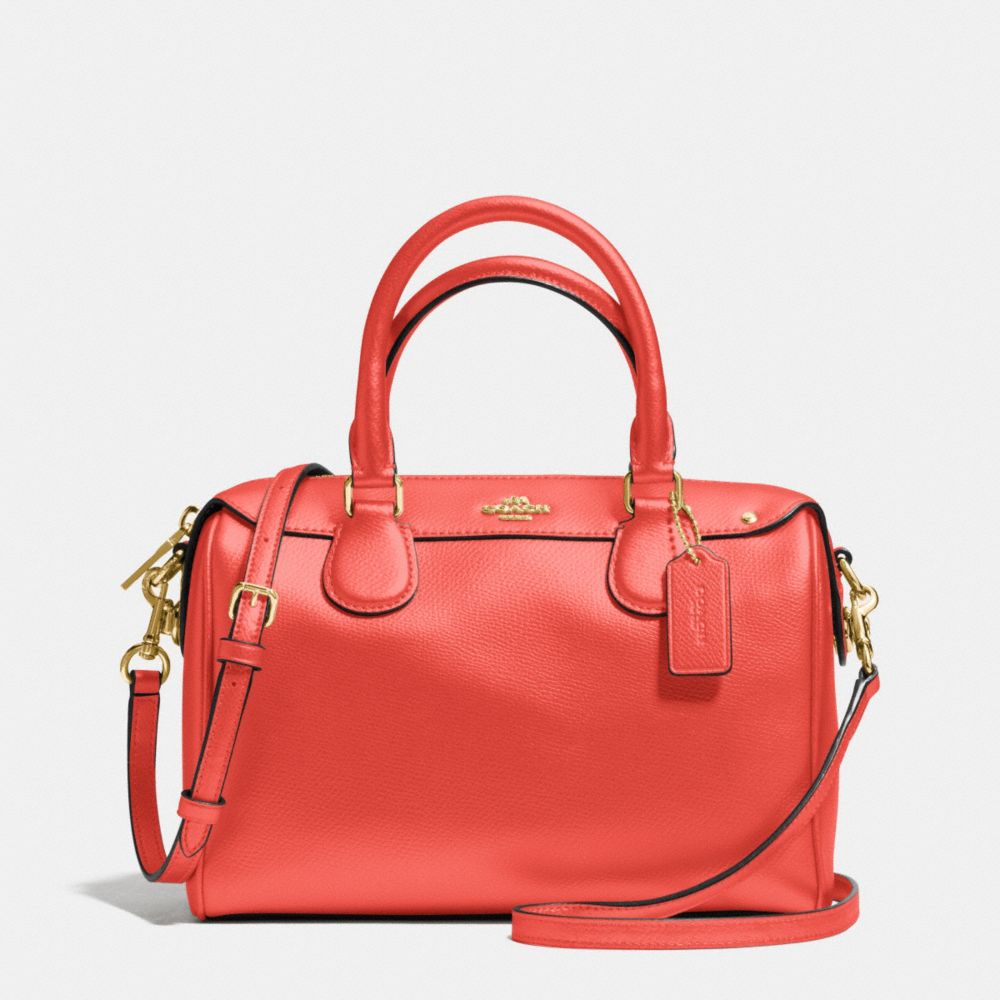 MINI BENNETT SATCHEL IN CROSSGRAIN LEATHER - COACH f36624 - IMITATION GOLD/WATERMELON