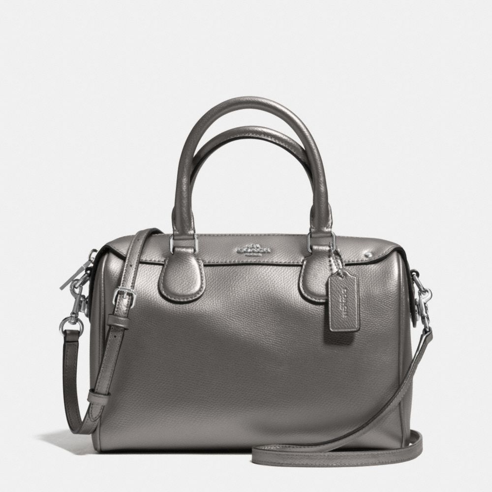 MINI BENNETT SATCHEL IN CROSSGRAIN LEATHER - COACH f36624 - SILVER/PEWTER