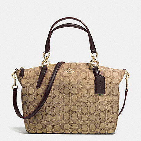 COACH SMALL KELSEY SATCHEL IN SIGNATURE - IMITATION GOLD/KHAKI/BROWN - f36625