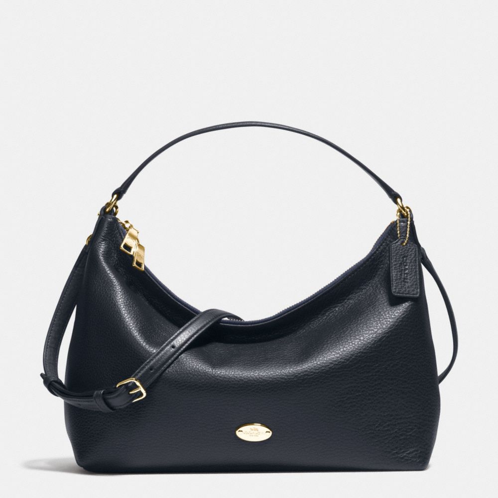 EAST/WEST CELESTE CONVERTIBLE HOBO IN PEBBLE LEATHER - COACH F36628 - IMITATION GOLD/MIDNIGHT