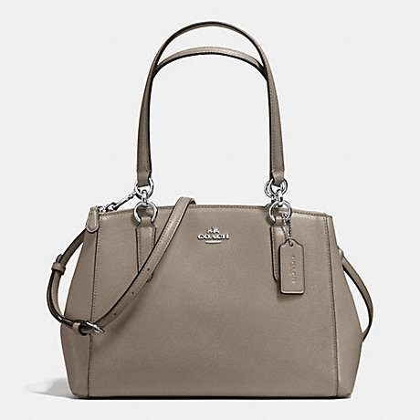 COACH SMALL CHRISTIE CARRYALL IN CROSSGRAIN LEATHER - SILVER/FOG - f36637