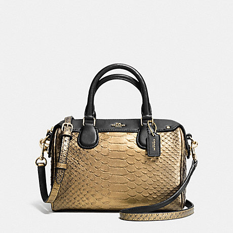 COACH BABY BENNETT SATCHEL IN METALLIC SNAKE EMBOSSED LEATHER - IMITATION GOLD/GOLD - f36657
