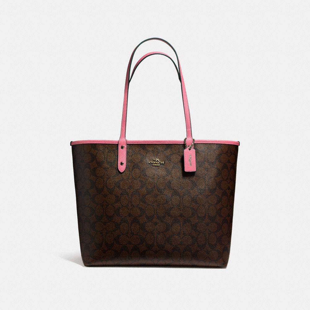 COACH REVERSIBLE CITY TOTE - LIGHT GOLD/BROWN ROUGE - F36658