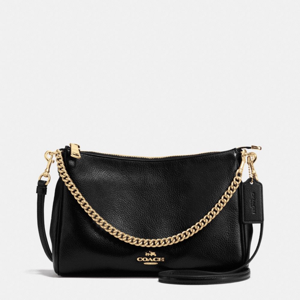 CARRIE CROSSBODY IN PEBBLE LEATHER - COACH f36666 - IMITATION GOLD/BLACK