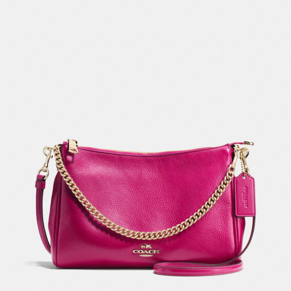 CARRIE CROSSBODY IN PEBBLE LEATHER - COACH f36666 - IMITATION GOLD/CRANBERRY