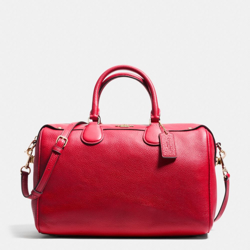 BENNETT SATCHEL IN PEBBLE LEATHER - COACH f36672 - IMITATION GOLD/CLASSIC RED