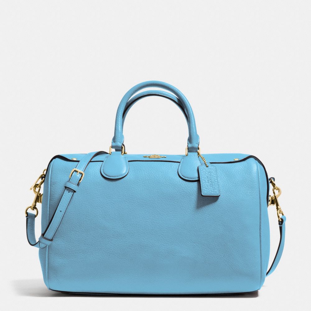 COACH BENNETT SATCHEL IN PEBBLE LEATHER - IMITATION GOLD/BLUEJAY - F36672