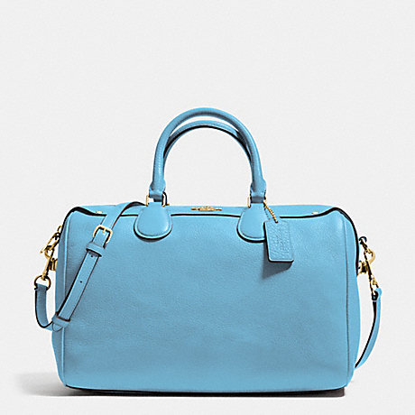 COACH BENNETT SATCHEL IN PEBBLE LEATHER - IMITATION GOLD/BLUEJAY - f36672