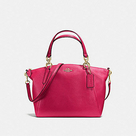 COACH SMALL KELSEY SATCHEL IN PEBBLE LEATHER - IMITATION GOLD/BRIGHT PINK - f36675