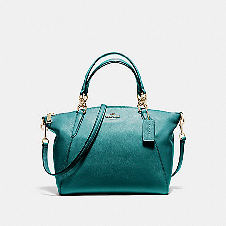 COACH SMALL KELSEY SATCHEL IN PEBBLE LEATHER - LIGHT GOLD/DARK TEAL - f36675
