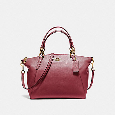COACH SMALL KELSEY SATCHEL IN PEBBLE LEATHER - LIGHT GOLD/CRIMSON - f36675