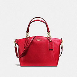 SMALL KELSEY SATCHEL IN PEBBLE LEATHER - COACH f36675 - LIGHT  GOLD/TRUE RED