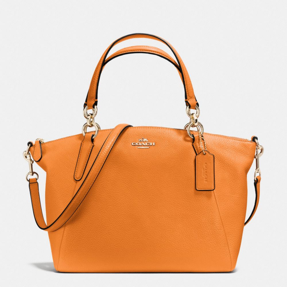 COACH SMALL KELSEY SATCHEL IN PEBBLE LEATHER - IMITATION GOLD/ORANGE PEEL - F36675