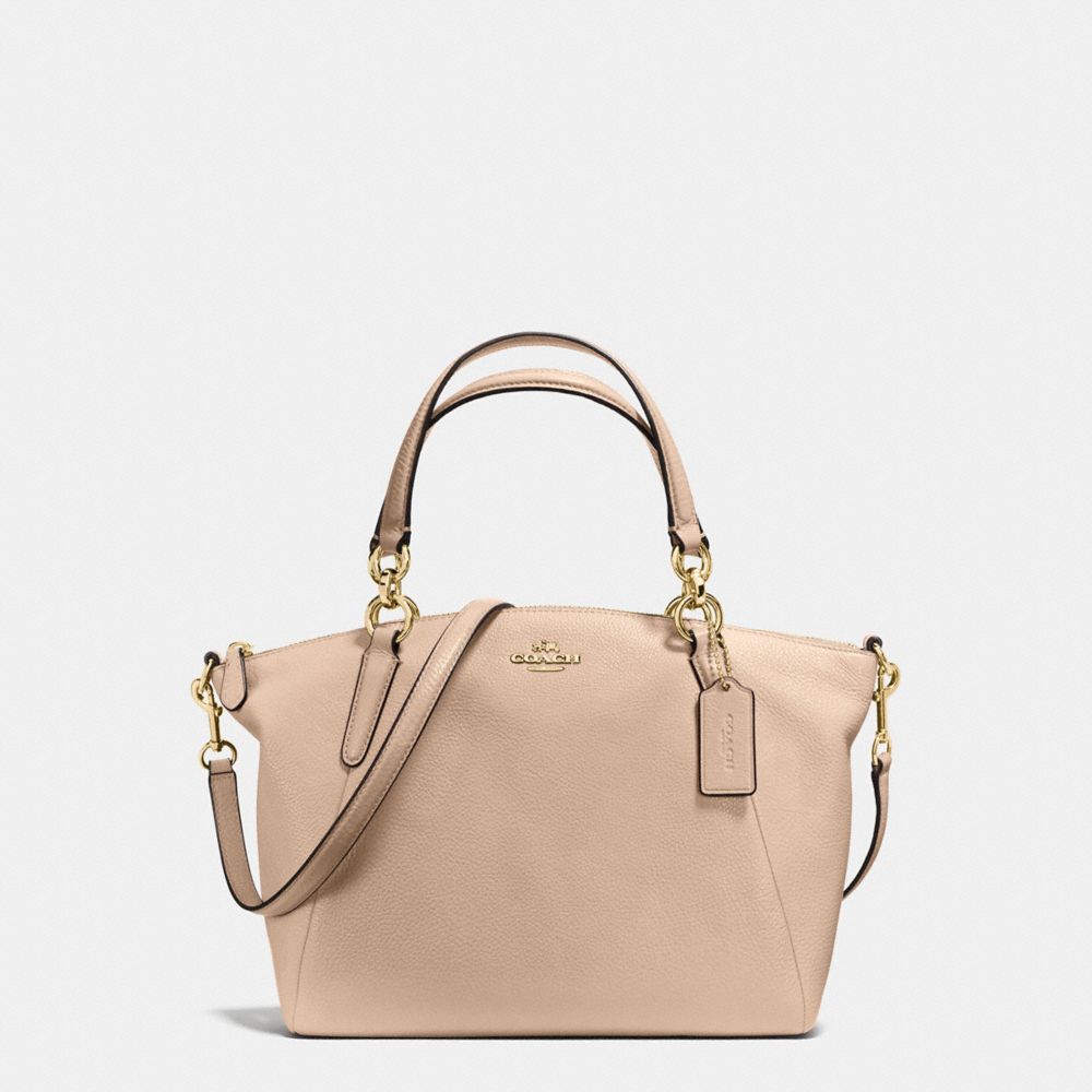 SMALL KELSEY SATCHEL IN PEBBLE LEATHER - COACH f36675 - IMITATION  GOLD/BEECHWOOD