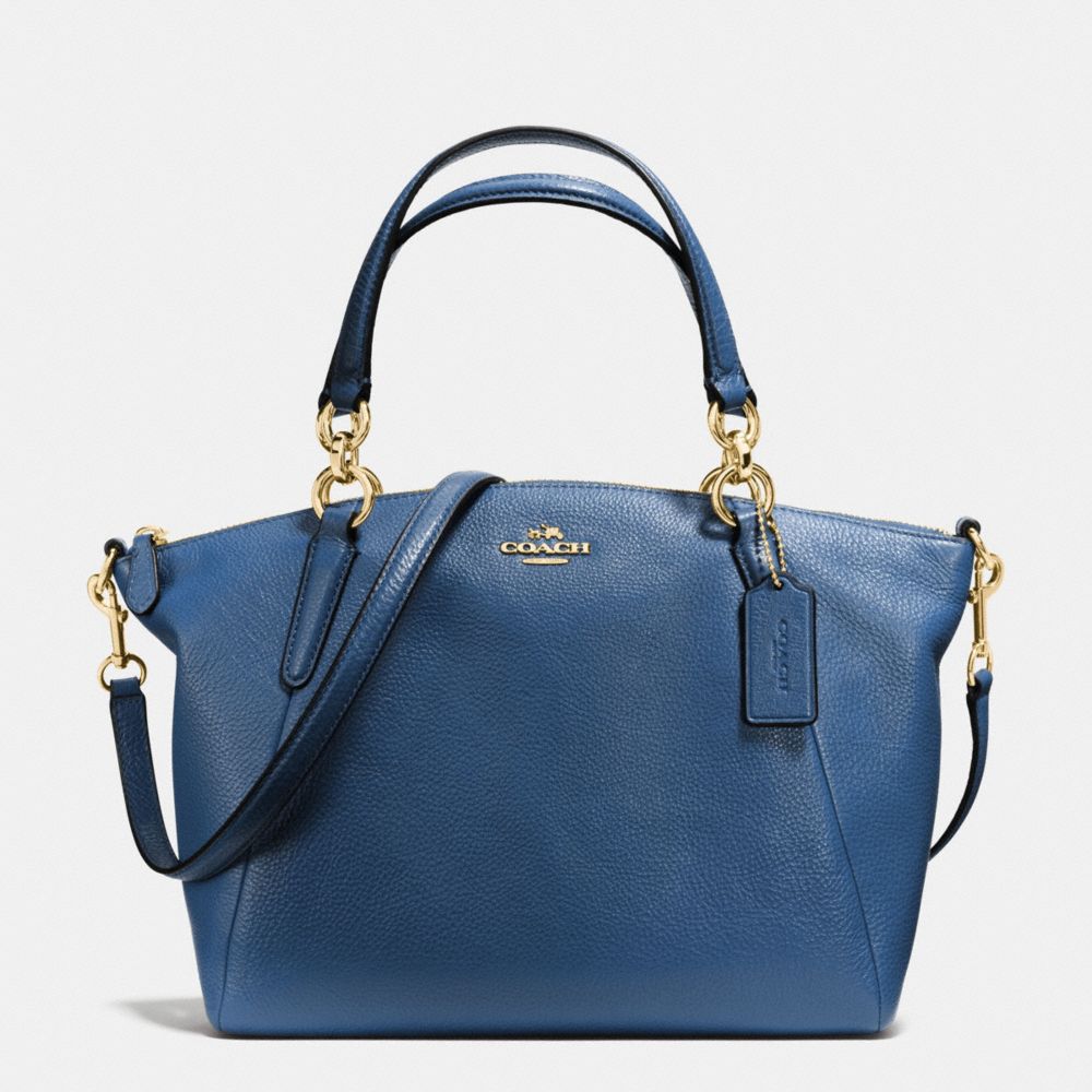 SMALL KELSEY SATCHEL IN PEBBLE LEATHER - COACH f36675 - IMITATION  GOLD/MARINA