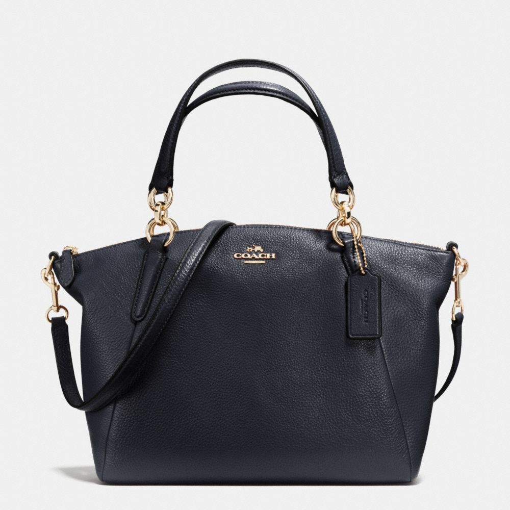 SMALL KELSEY SATCHEL IN PEBBLE LEATHER - COACH f36675 - IMITATION GOLD/MIDNIGHT