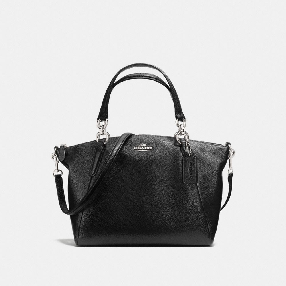 SMALL KELSEY SATCHEL IN PEBBLE LEATHER - COACH f36675 - SILVER/BLACK