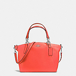 COACH SMALL KELSEY SATCHEL IN PEBBLE LEATHER - SILVER/BRIGHT ORANGE - F36675