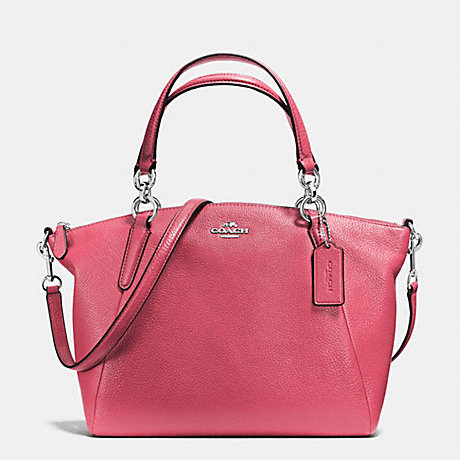 COACH SMALL KELSEY SATCHEL IN PEBBLE LEATHER - SILVER/STRAWBERRY - f36675