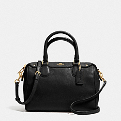 MINI BENNETT SATCHEL IN PEBBLE LEATHER - COACH f36677 - IMITATION GOLD/BLACK