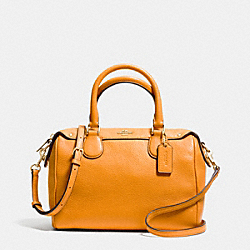 MINI BENNETT SATCHEL IN PEBBLE LEATHER - COACH f36677 - IMITATION GOLD/ORANGE PEEL
