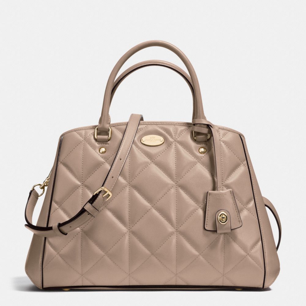 SMALL MARGOT CARRYALL IN QUILTED LEATHER - COACH f36679 - IMITATION GOLD/STN