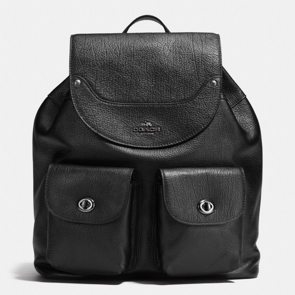 COACH MICKIE BACKPACK IN GRAIN LEATHER - ANTIQUE NICKEL/BLACK - F36683